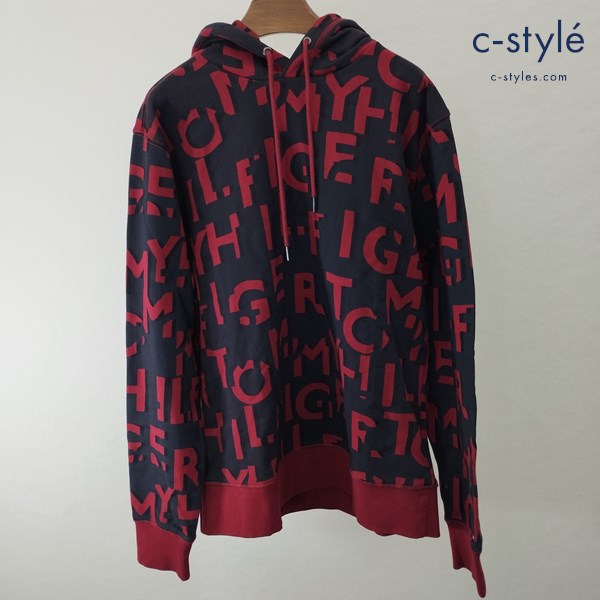 TOMMYHILFIGER トミーヒルフィガー スペルロゴパーカー レッド×ブラック 総柄
