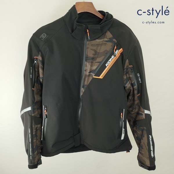 KOMINE コミネ プロテクトソフトシェルウィンターパーカー 3XL ブラック カモフラ柄 バイクウェア 07-579