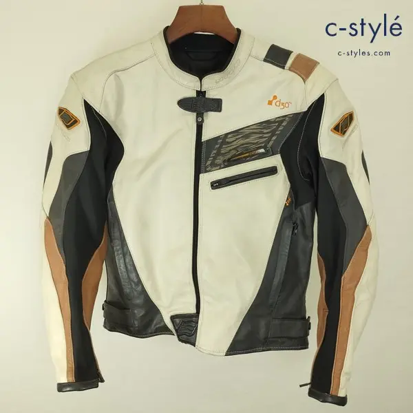 HYOD ヒョウドウ レザージャケット MHI-030 M ベージュ×ブラウン バイクウェア ライダースジャケット