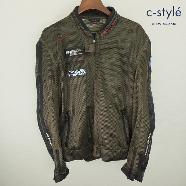 KOMINE コミネ ライディングメッシュジャケット 07-014 4XL オリーブ ワッペン バイクウェア