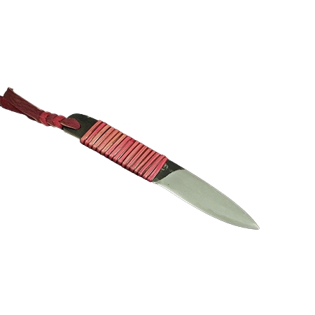 秋友義彦(AKITOMO YOSHIHIKO) 和式ナイフ ダマスカス 籐巻乱紋丹 渓流小刀3寸3分 Aタイプ