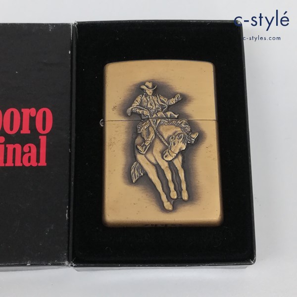 ZIPPO ジッポー Marlboro マルボロ 1999年 ロデオ カウボーイ 立体 オイルライター ゴールド 喫煙具