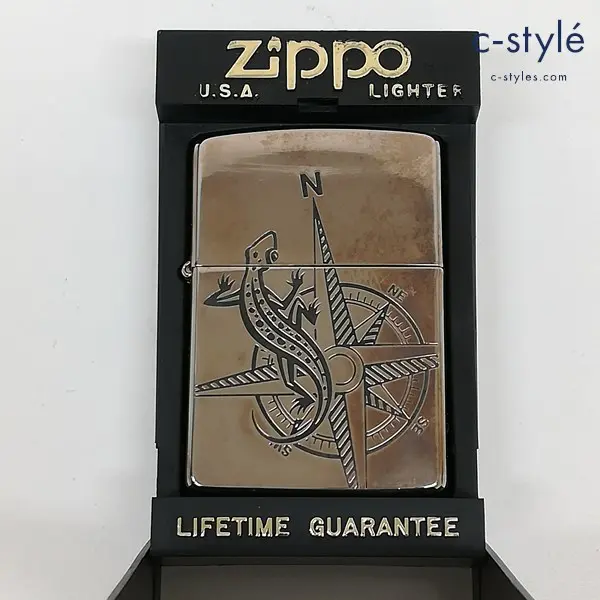 ZIPPO ジッポー ADVENTURE TEAM Marlboro マルボロ コンパス LIZARD ROCK 1994年 オイルライター シルバー 喫煙具