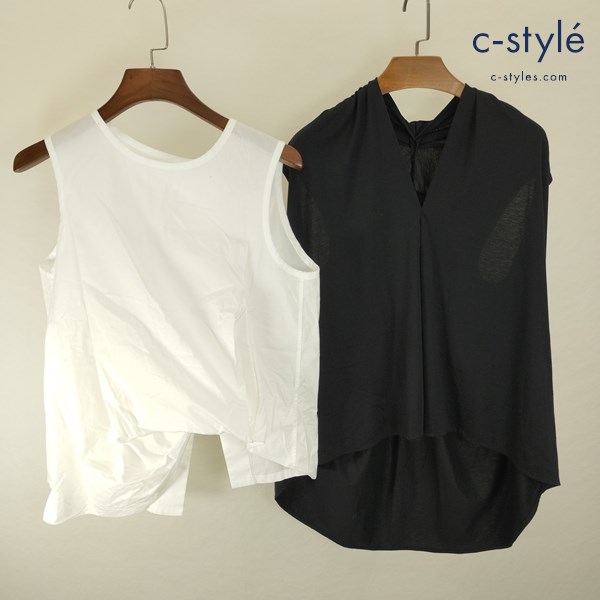 Y’s ワイズ ノースリーブカットソー YD-B11-020 ホワイト YD-T43-071 ブラック 2 レディース