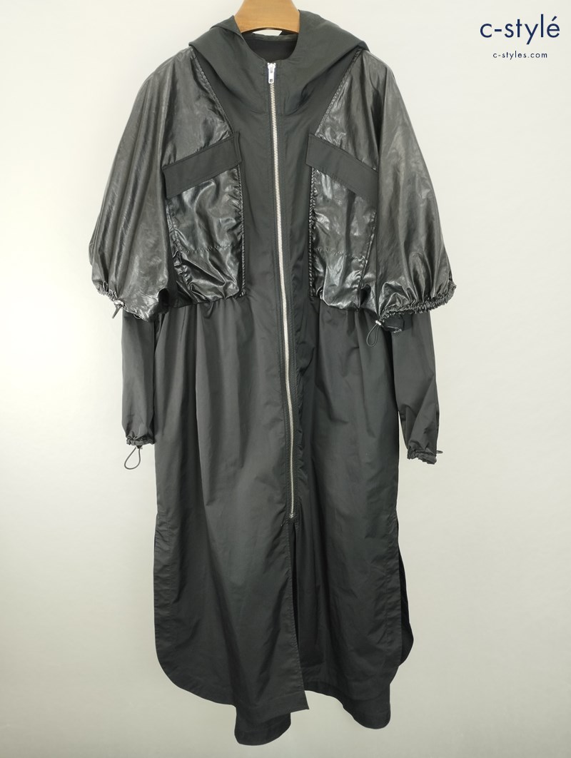 UN3D アンスリード コート 36 ブラック ポリエステル100% ジップアップ フーディ 522150000101-01