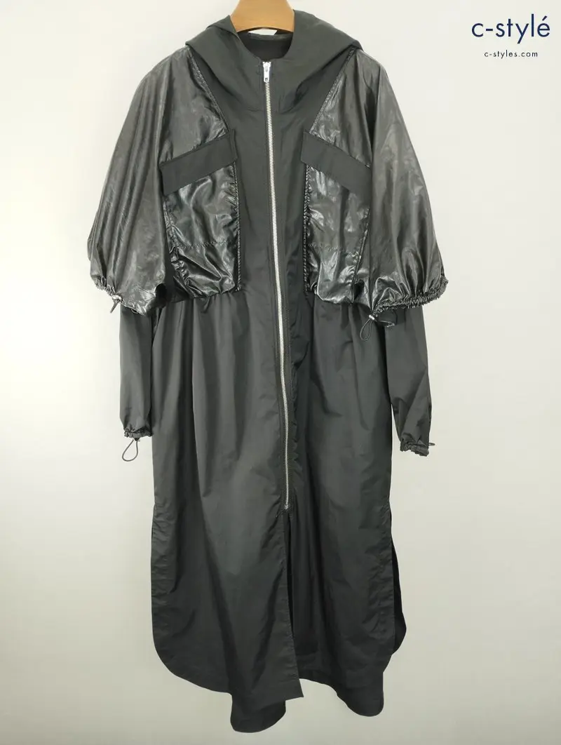 UN3D アンスリード コート 36 ブラック ポリエステル100% ジップアップ フーディ 522150000101-01