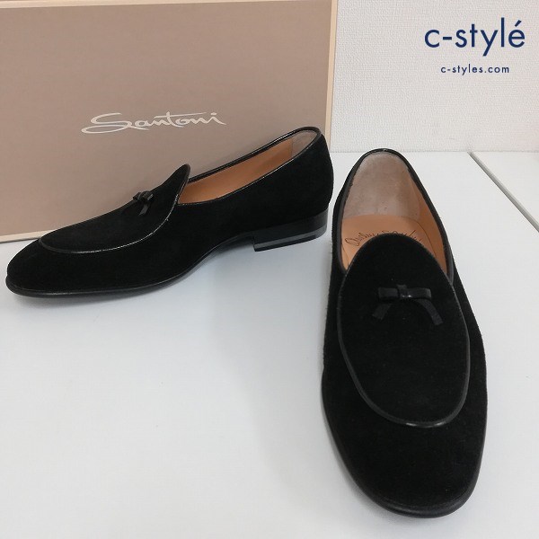 Santoni サントーニ スエードスリッポン 6 ブラック 10609