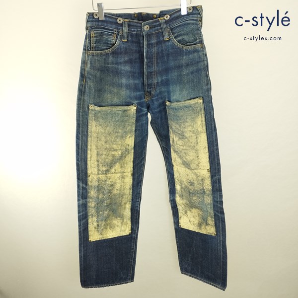 EVISU エヴィス デニムパンツ 31×35 インディゴ 2513 ダブルニーペイント ボタンフライ