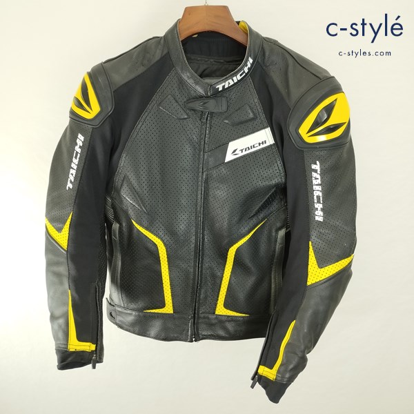 RS TAICHI アールエスタイチ GMX アローレザージャケット M ブラック×イエロー RSJ832 バイクウェア