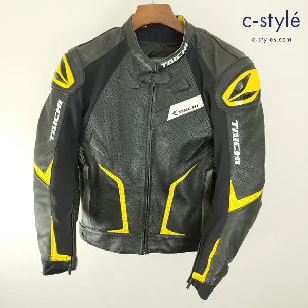 RS TAICHI アールエスタイチ GMX アローレザージャケット M ブラック×イエロー RSJ832 バイクウェア