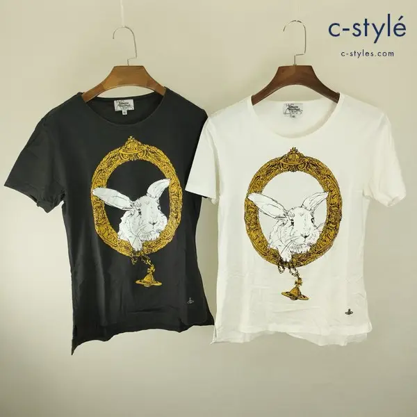 vivienne westwood ヴィヴィアンウエストウッド 半袖シャツ 46 ブラック ホワイト 綿100% 日本製