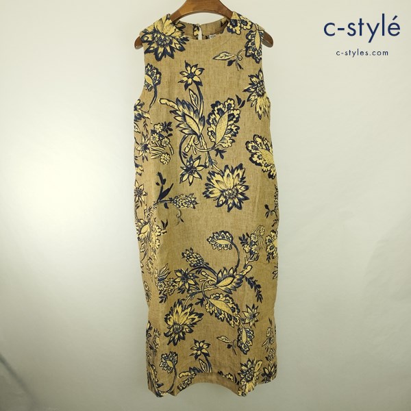 45R フォーティーファイブアール コットンリネンの二重織ドレス 0 ブラウン系 ワンピース 日本製 5035090