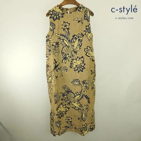 45R フォーティーファイブアール コットンリネンの二重織ドレス 0 ブラウン系 ワンピース 日本製 5035090