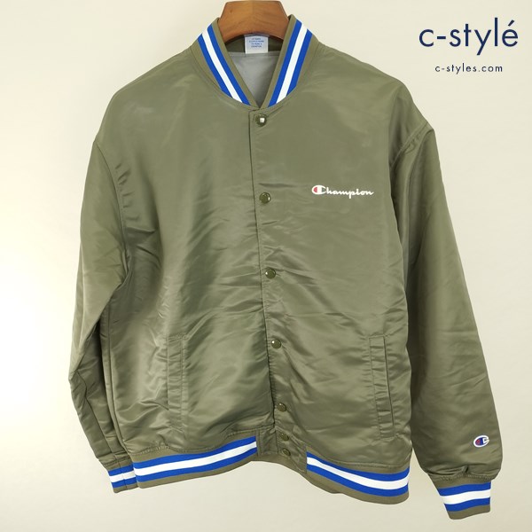 Champion チャンピオン ベースボールジャケット L カーキ C3-T604
