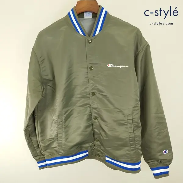 Champion チャンピオン ベースボールジャケット L カーキ C3-T604