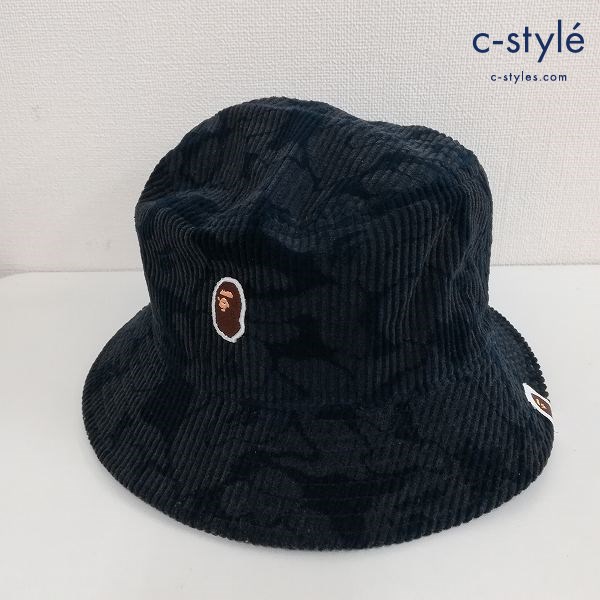 A BATHING APE アベイシングエイプ 帽子 ブラック系 コーデュロイハット
