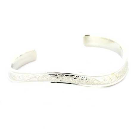 LION HEART(ライオンハート) プルメリア ラージウェーブバングル/シルバー925
