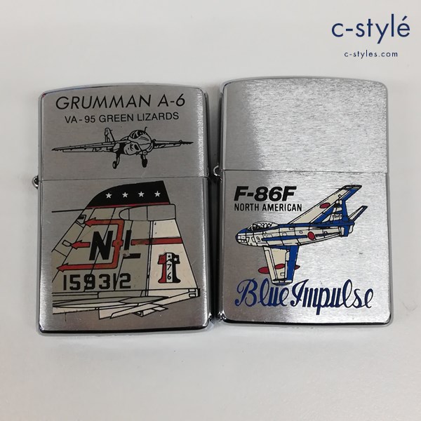 ZIPPO ジッポー オイルライター 1993年 GRUMMAN A-6 F-86F Blue Impulse 戦闘機 航空機 シルバー 喫煙具