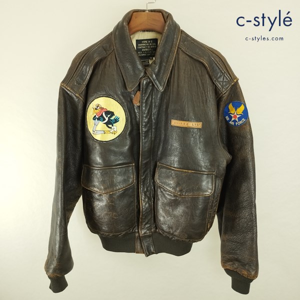 AVIREX アヴィレックス A-2 lucky strike フライトジャケット XS ブラウン系