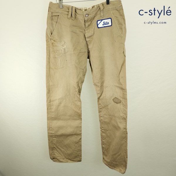 ANACHRONORM アナクロノーム ワークパンツ 36 ベージュ ダメージ加工