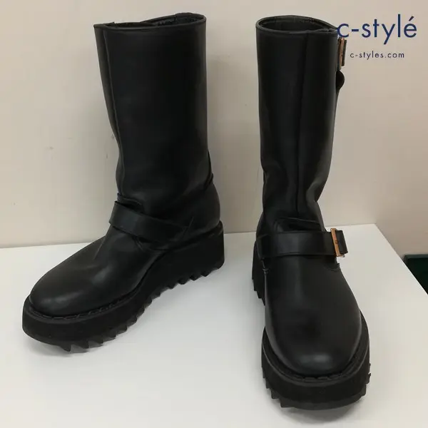 GEORGE COX ジョージコックス エンジニアブーツ 8 ブラック SOLOVAIR ロングブーツ レザー