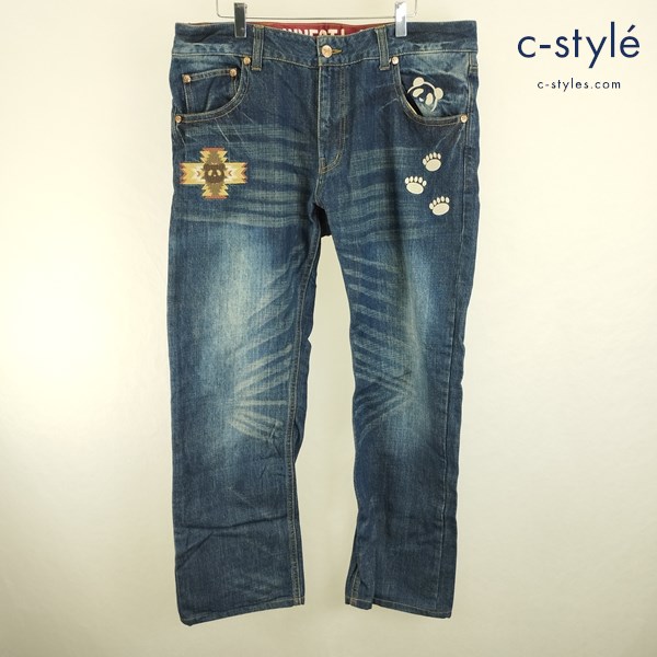 PANDIESTA JAPAN パンディエスタジャパン デニムパンツ 36 インディゴ ネイティブパンダ 綿100% 592865