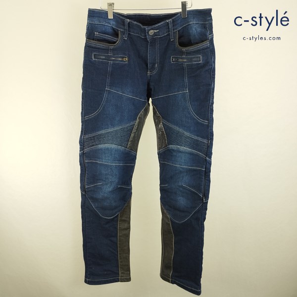 DEGNER デグナー デニムパンツ L インディゴ 本革 バイクウェア バイク用品