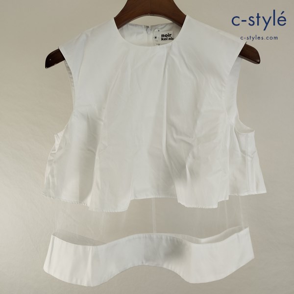 noir kei ninomiya ノワールケイニノミヤ ノースリーブブラウス M ホワイト 3K-B009 日本製 レディース