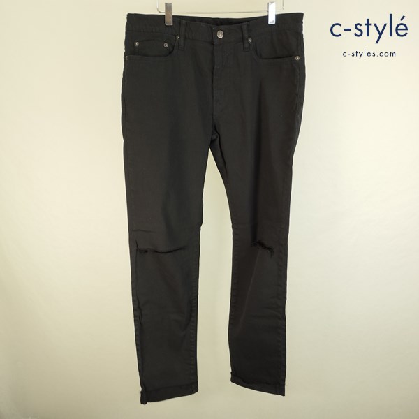 HYSTERICGLAMOUR ヒステリックグラマー USED加工Sチノテーラードパンツ 34 ブラック 02182AP09