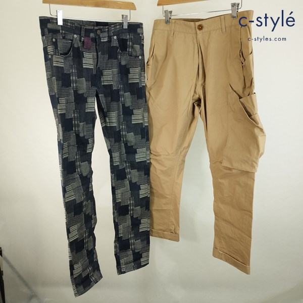 Vivienne Westwood MAN カーゴパンツ ベージュ パッチワークデニムパンツ インディゴ 46