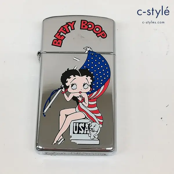 ZIPPO ジッポー オイルライター シルバー スリム BETTY BOOP ベティ・ブープ 1996年 喫煙具