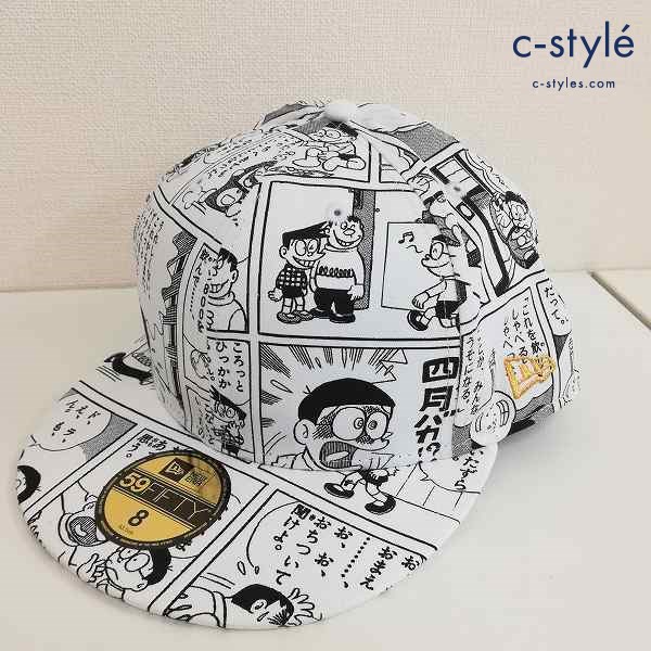 NEWERA ニューエラ キャップ ドラえもん 8 63.5cm ホワイト×ブラック マンガ柄 N0013283-134