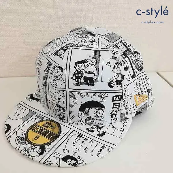 NEWERA ニューエラ キャップ ドラえもん 8 63.5cm ホワイト×ブラック マンガ柄 N0013283-134