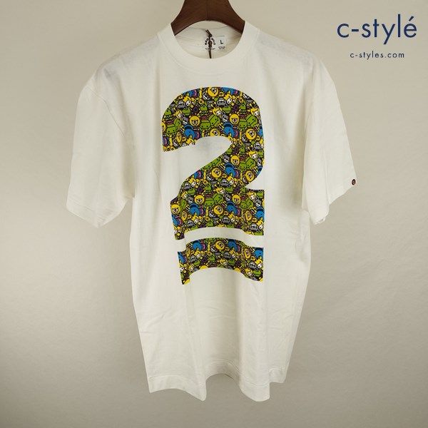 A BATHING APE アベイシングエイプ Tシャツ L ホワイト 綿100%