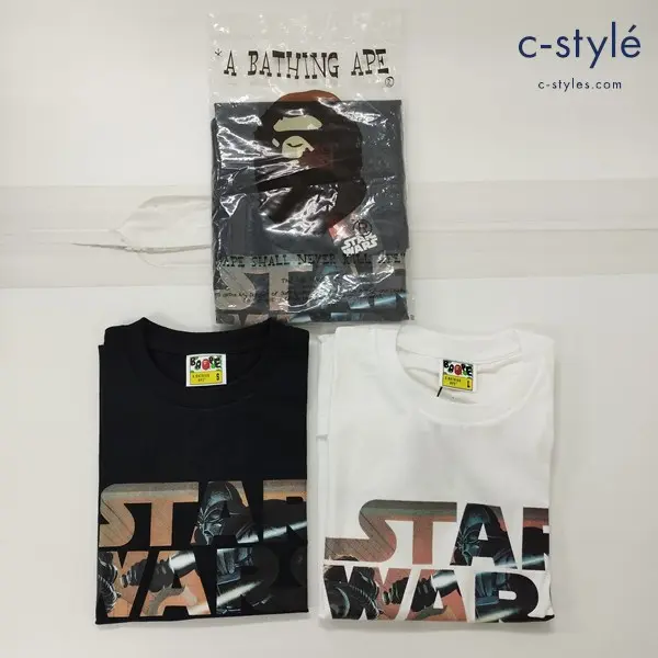 A BATHING APE アベイシングエイプ Tシャツ L M S STAR WARS スターウォーズ ブラック ホワイト 計3点