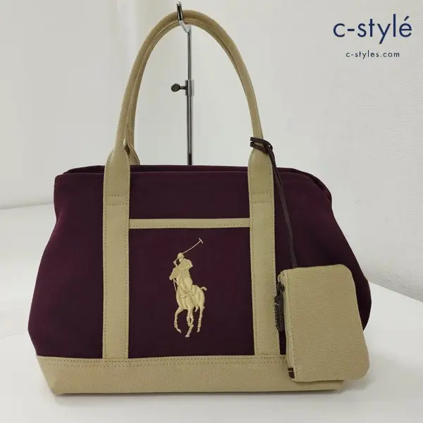 RALPHLAUREN ラルフローレン トートバッグ ワインレッド系 かばん カバン
