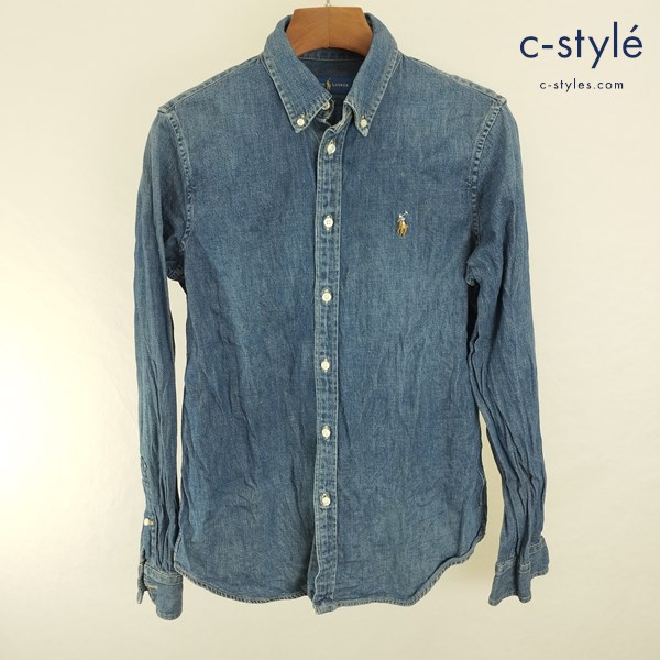 RALPH LAUREN ラルフローレン デニムシャツ M インディゴ 長袖 CUSTOM FIT