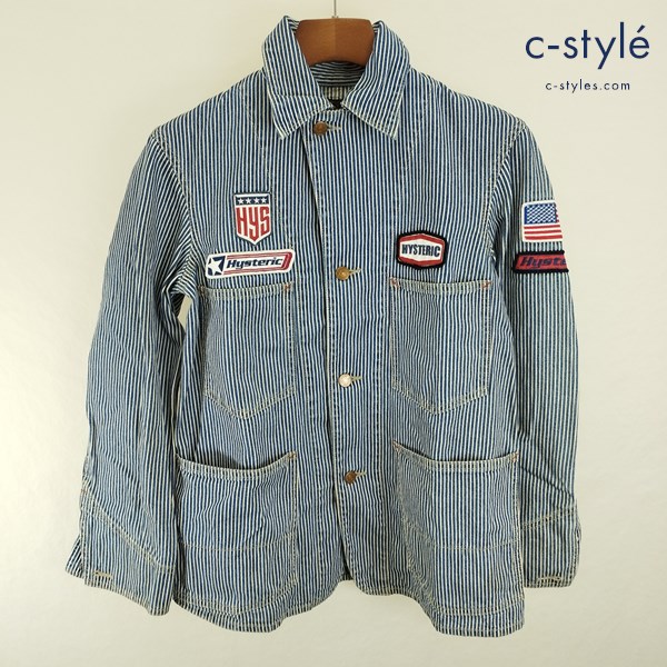 HYSTERICGLAMOUR ヒステリックグラマー カバーオール FREE ブルー系 ワッペン 綿100% 2AB-4910