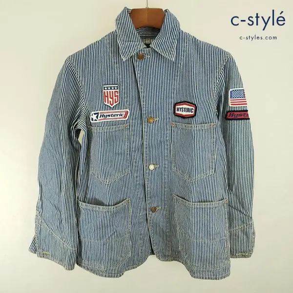 HYSTERICGLAMOUR ヒステリックグラマー カバーオール FREE ブルー系 ワッペン 綿100% 2AB-4910