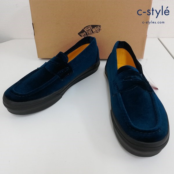 VANS ヴァンズ ローファースリップオン 25.5cm ネイビー ベロア 1001152603