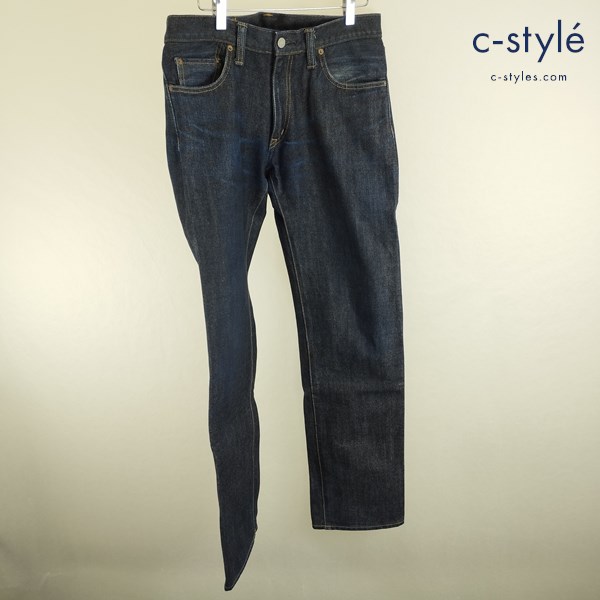 KOJIMA GENES 児島ジーンズ デニムパンツ 33 インディゴ セルビッジ 左綾 ストレート 綿100%