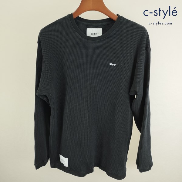 WTAPS ダブルタップス ワッフルサーマルカットソー X 02 ブラック 211ATPT-CSM28