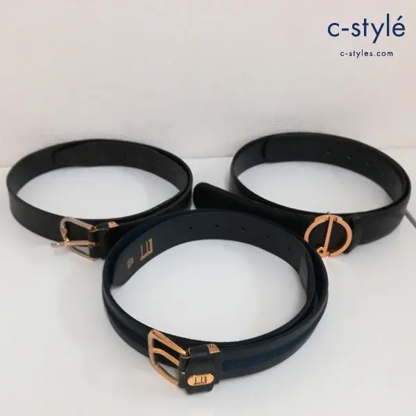 dunhill ダンヒル ベルト 30/75 40/100 ブラック ブラック×ネイビー 計3点