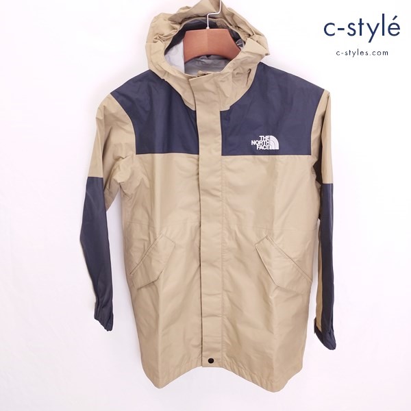 THENORTHFACE ザノースフェイス マウンテンレインコート 140 べージュ×ブラック NPJ12004 キッズ