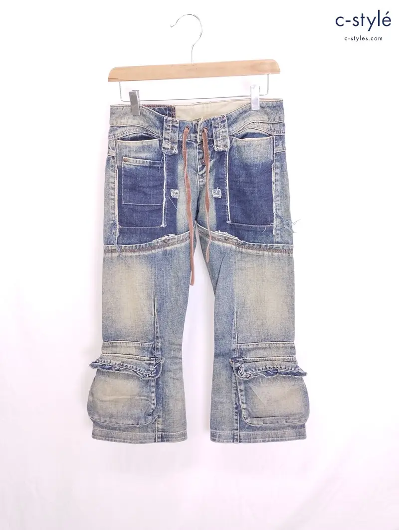 MARITHE FRANCOIS GIRBAUD マリテフランソワジルボー デニムパンツ S インディゴ ダメージ加工 レディース