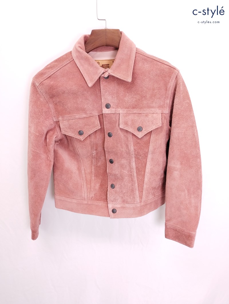 45RPM フォーティファイブアールピーエム スエード レザージャケット サーモンピンク系 レディース