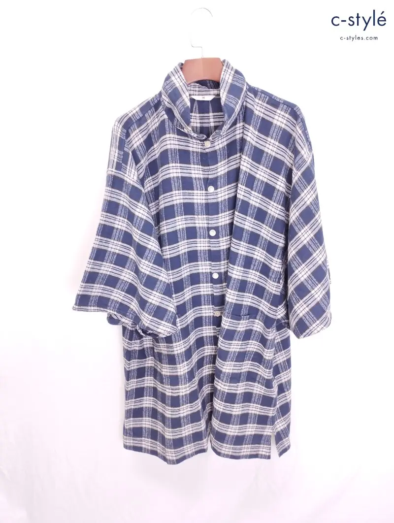 45R フォーティーファイブアール コート 2 ネイビー系 チェック コットン100% レディース