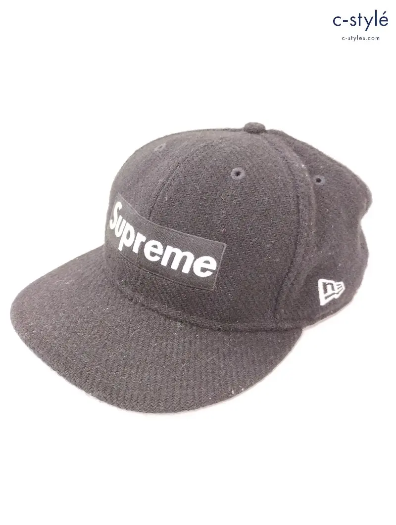 NEWERA ニューエラ × Supreme シュプリーム ハリスツイードキャップ 7・1/2 59.6cm ブラック