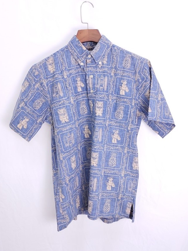 Exclusive Apparel By ReynSpooner レインスプーナー アロハシャツ S ブルー系 半袖 YAYA