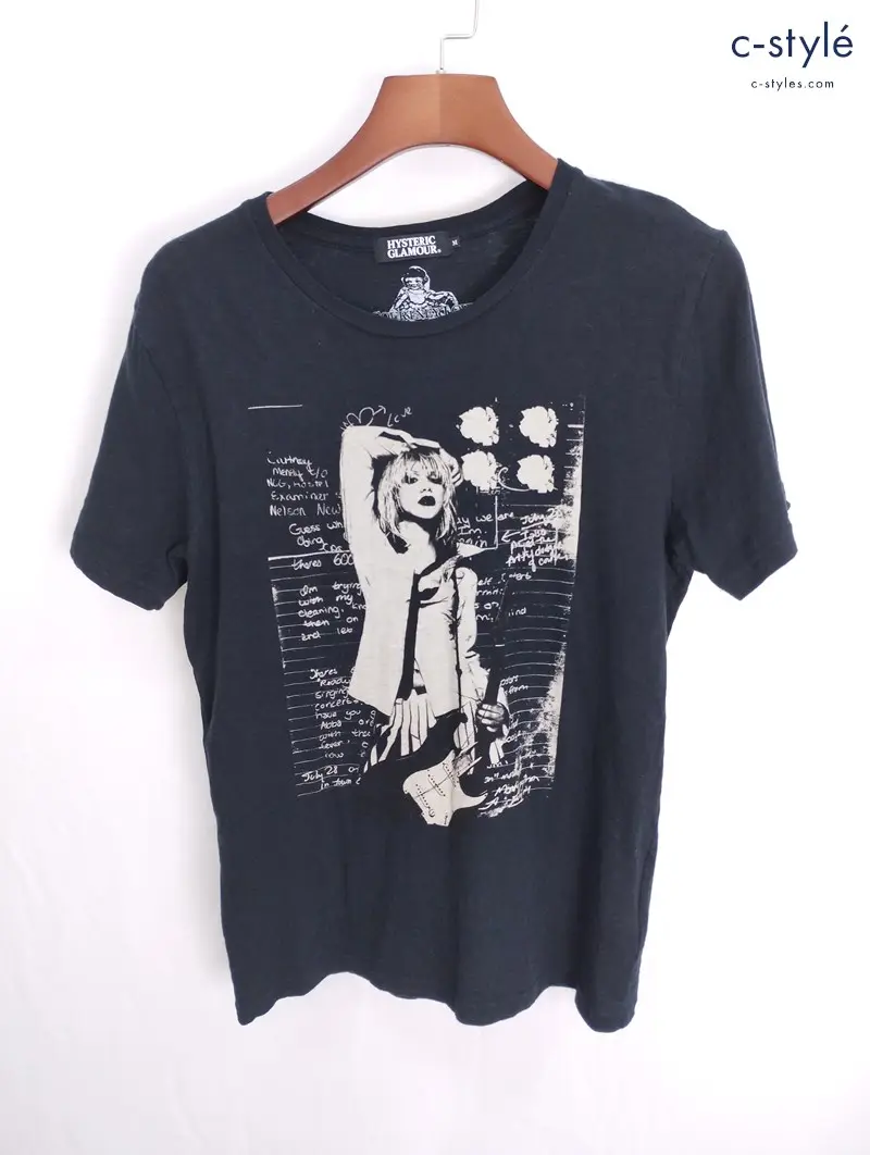 HYSTERIC GLAMOUR ヒステリックグラマー 半袖Tシャツ M ブラック コートニーラブ The Queen of Rock